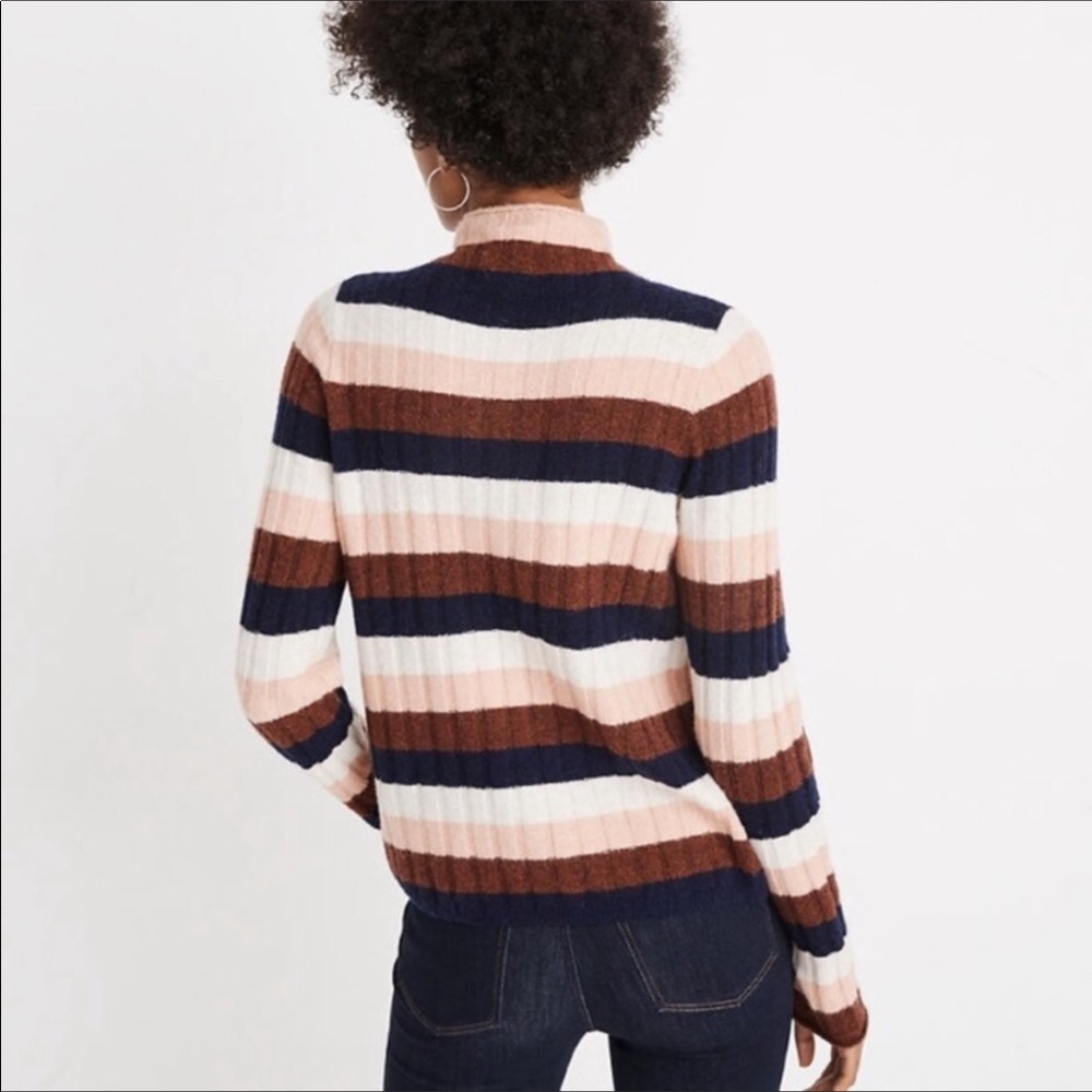 Madewell Evercrest Striped Mockneck Sweater Top S - Picture 2 of 6